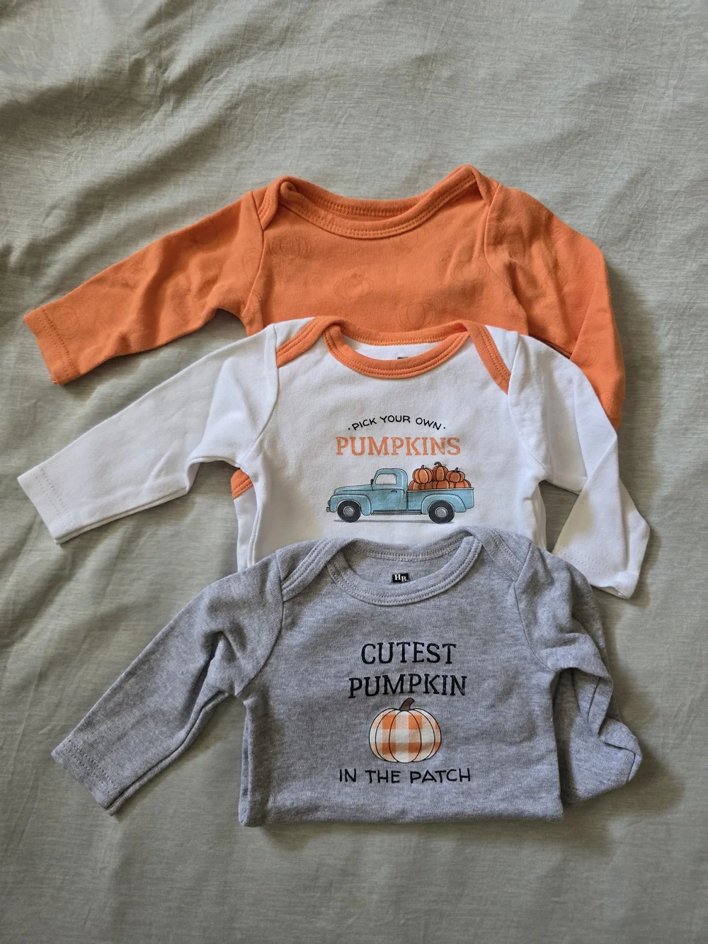HB Fall Themed Long Sleeve Onesie Set - Size 3/6M